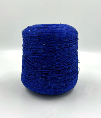 Пряжа Cotton Paillettes , D&C Yarns, хлопок, цвет ярко-синий